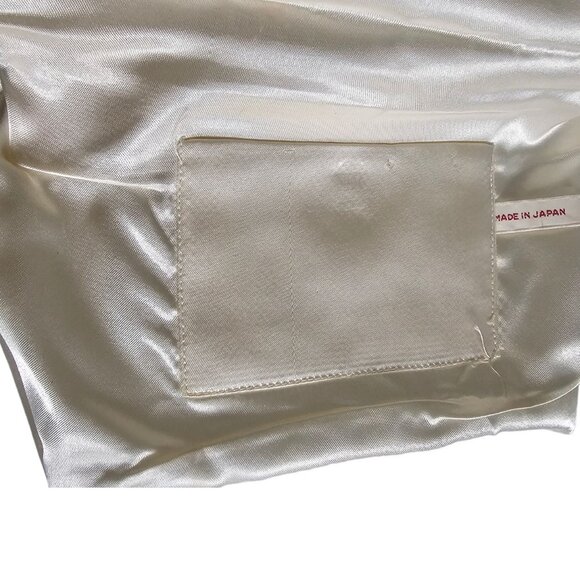 Vintage Hand-Beaded Ivory Clutch Purse Made in Japan Bridal bag - Picture 7 of 11